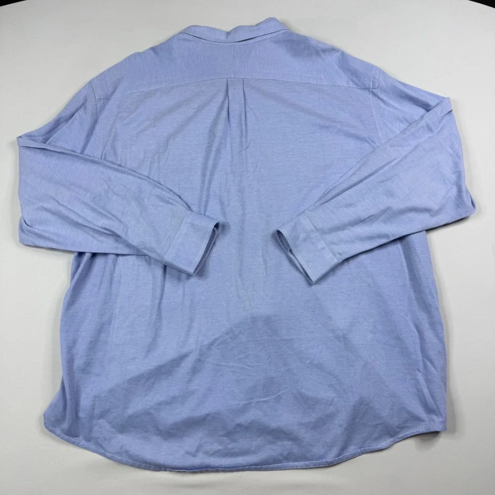 Polo Ralph Lauren Knit Oxford Shirt Mens 3XB Blue Long Sleeve Button Down Flesh